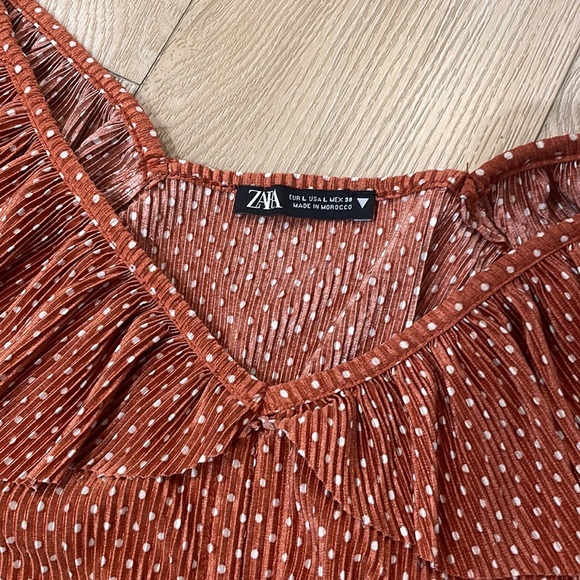 Zara, polka dot, crop top, size L - Picture 2 of 4